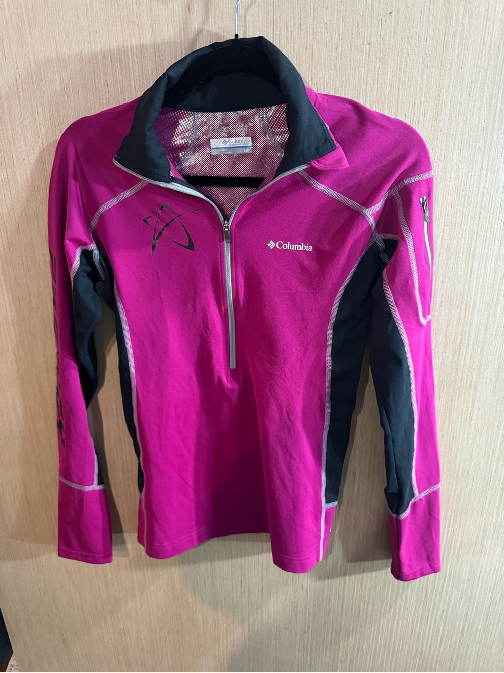 Columbia Prodigy OmniHeat Fuchsia and Black Quarter Zip Lightweight Jacket Small